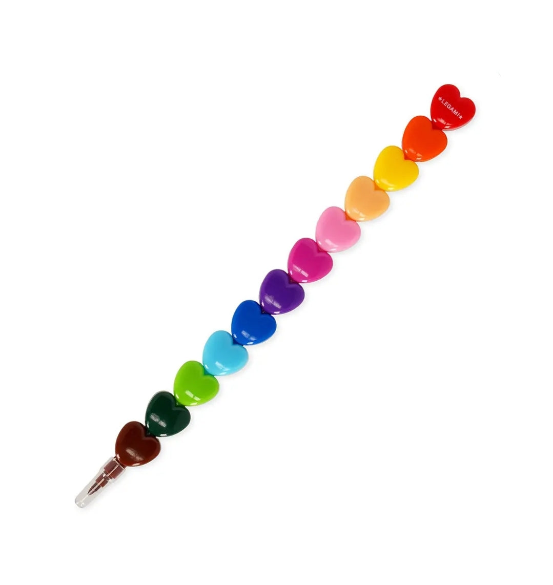 12 Lápis de Pintar em Forma de Coração Empilháveis Legami
