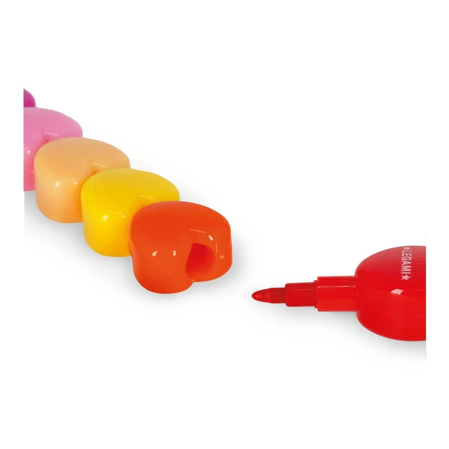 12 Lápis de Pintar em Forma de Coração Empilháveis Legami