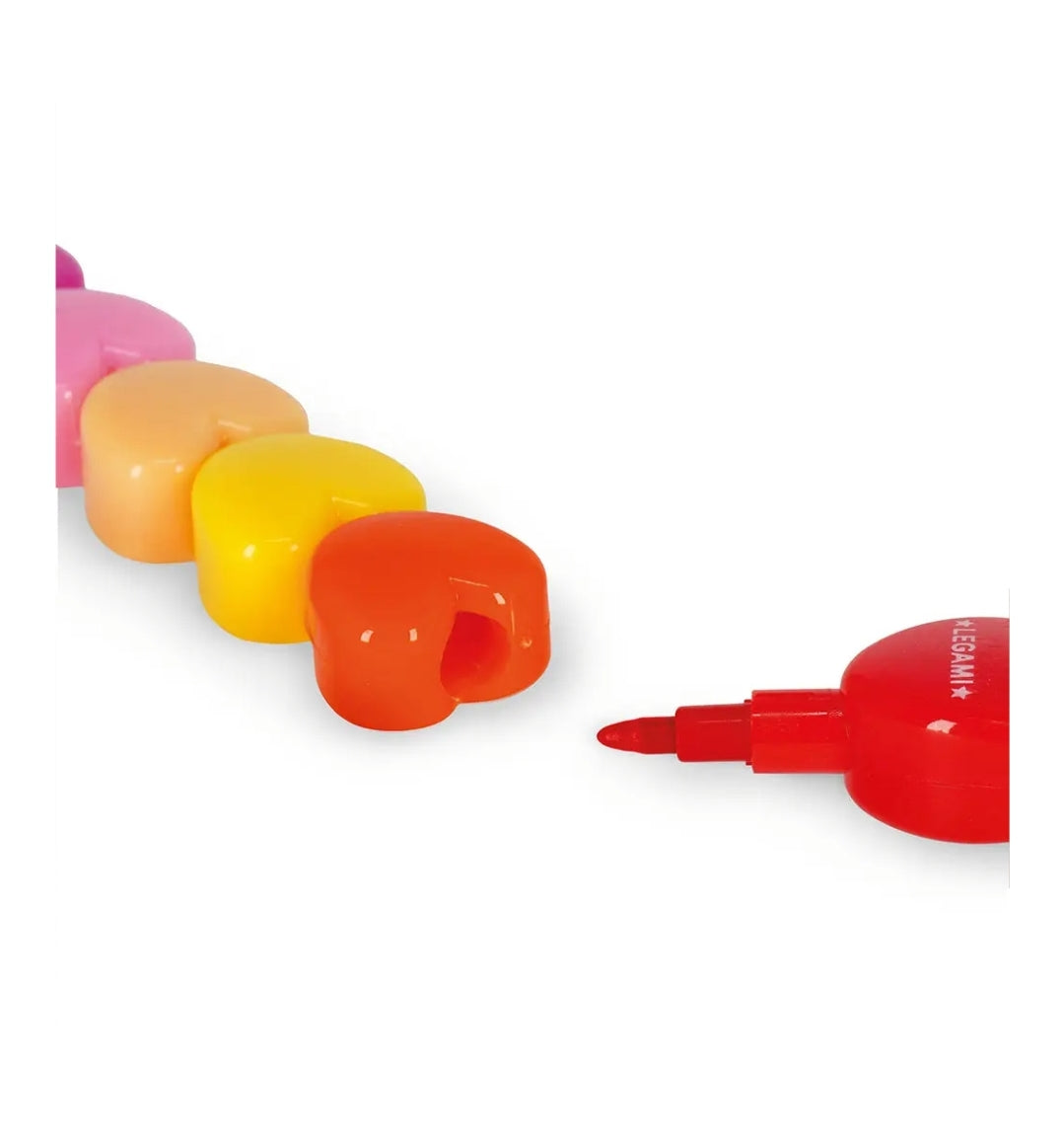 12 Lápis de Pintar em Forma de Coração Empilháveis Legami