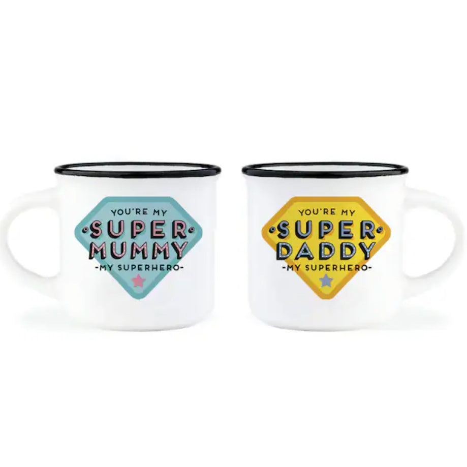 Conjunto 2 Chávenas Café Super Mãe e Super Pai Legami