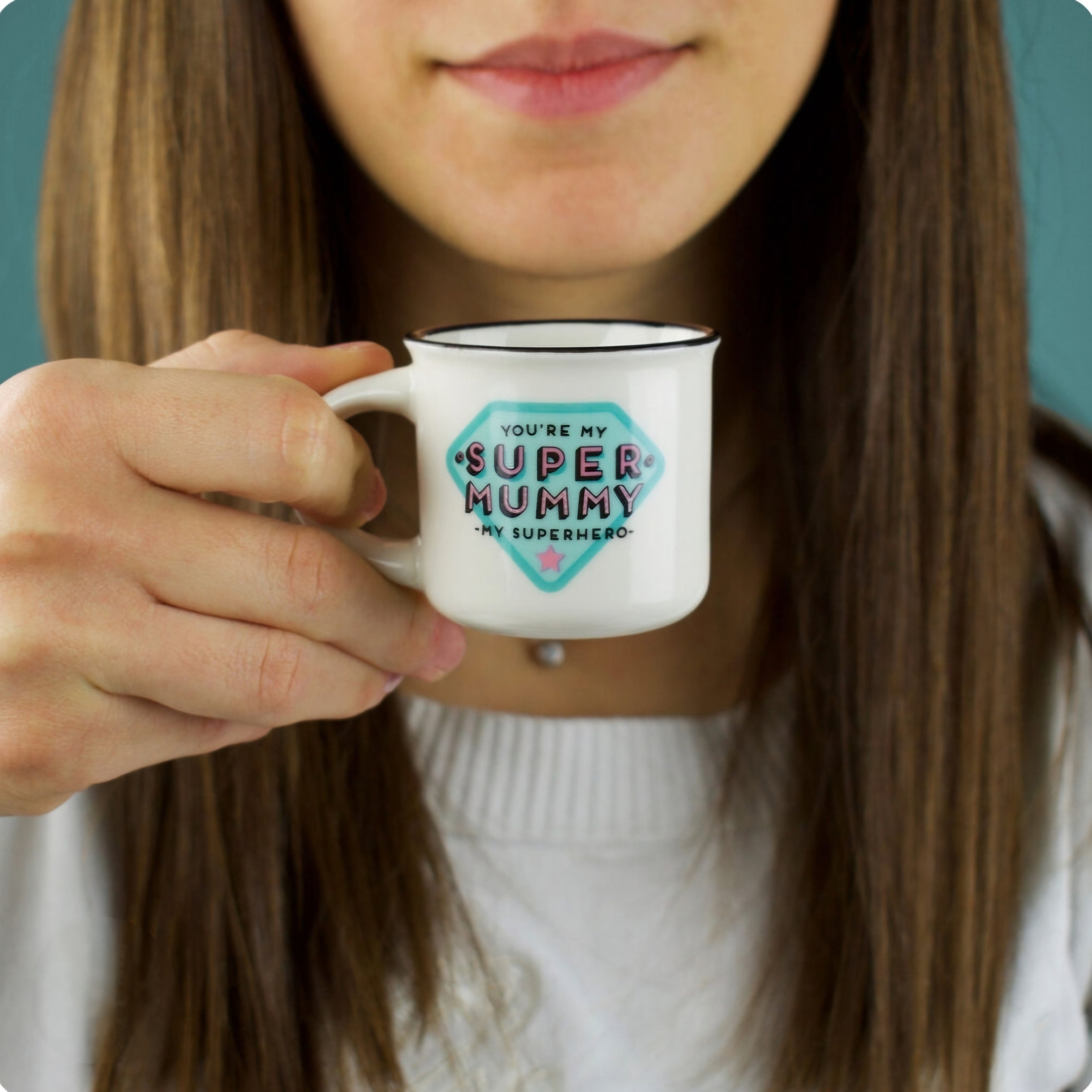 Conjunto 2 Chávenas Café Super Mãe e Super Pai Legami