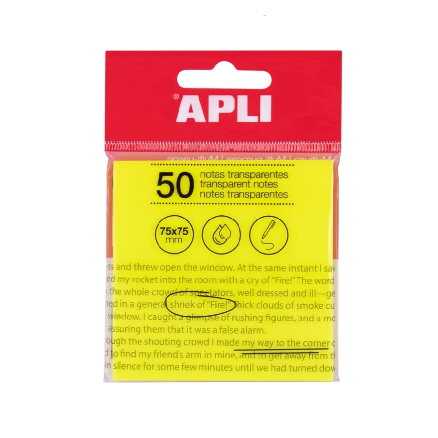 Post Its Transparentes na cor Amarelo