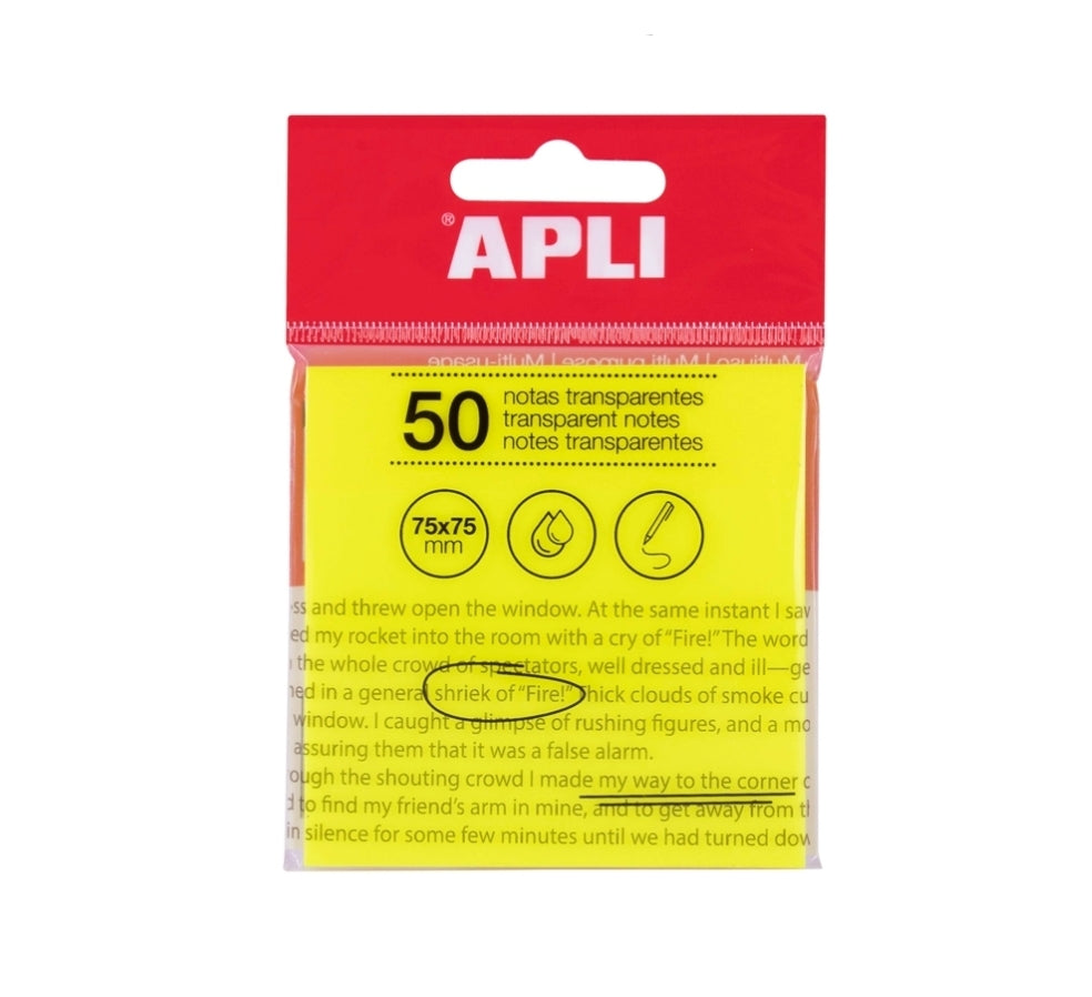 Post Its Transparentes na cor Amarelo