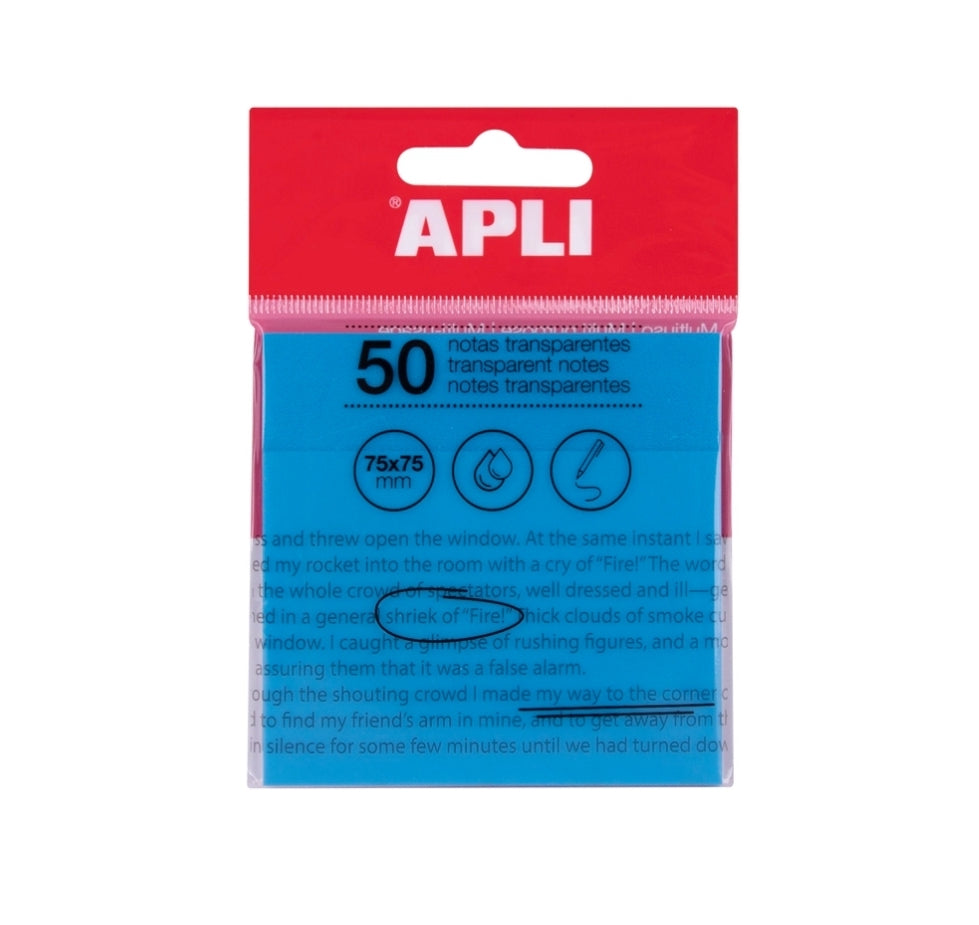 Post Its Transparentes na cor Azul