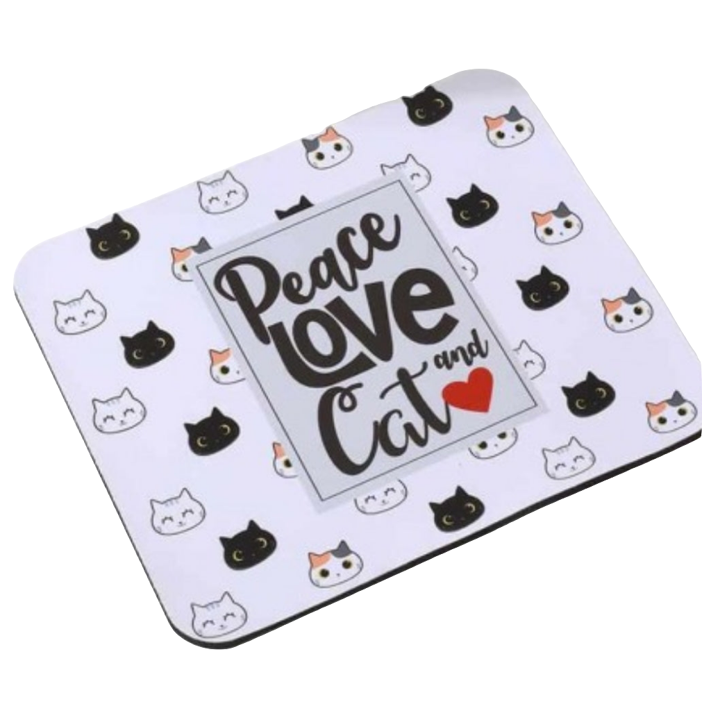 Tapete Rato Peace Love and Cat