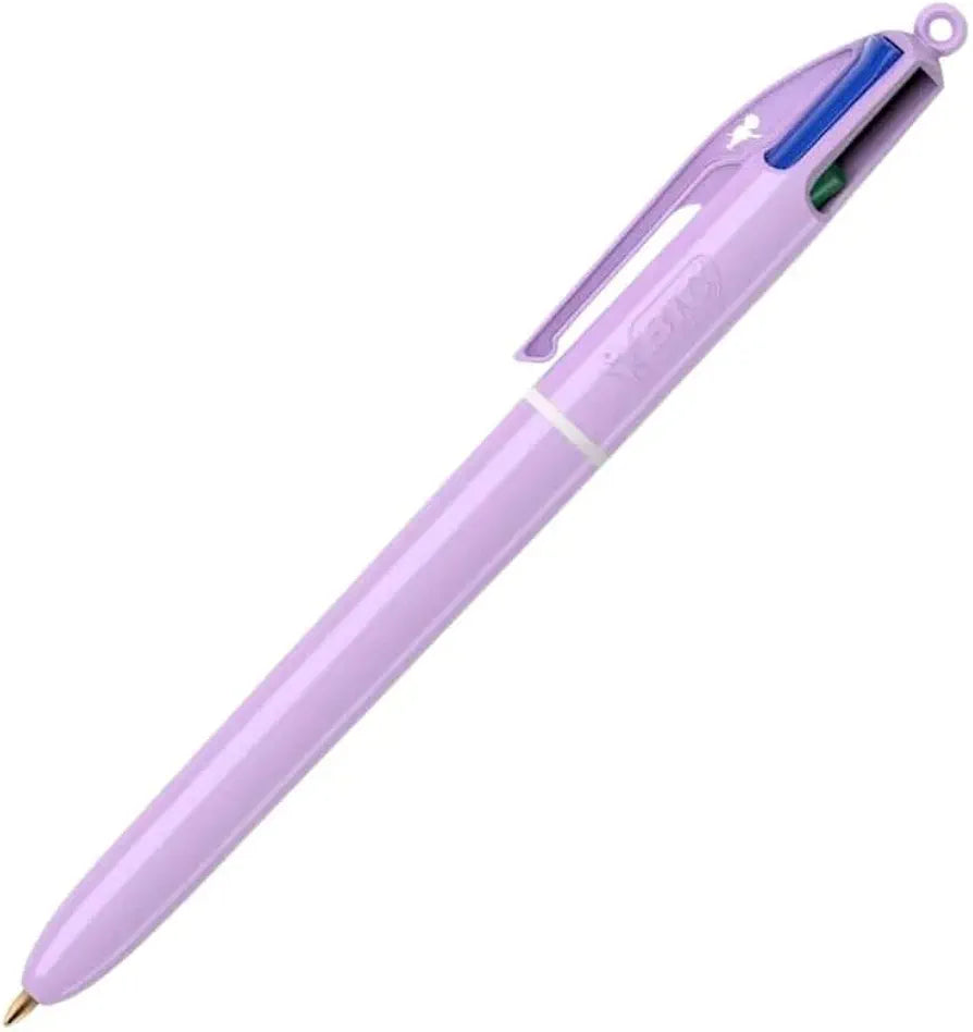Caneta BIC com 4 Cores Lilás Pastel