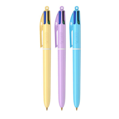 Caneta BIC com 4 Cores Lilás Pastel