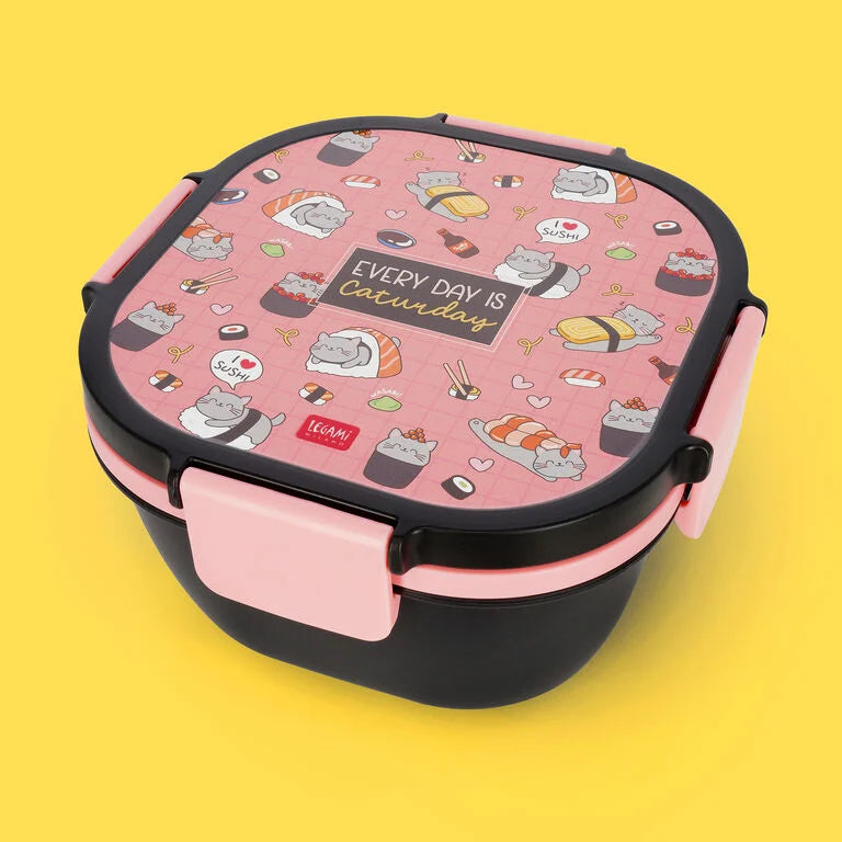Caixa de almoço ( bowl) com Divisórias Sushi Cat Legami