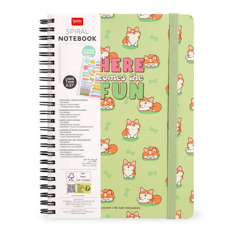 Caderno A4 Pautado Espiral Corgi Legami