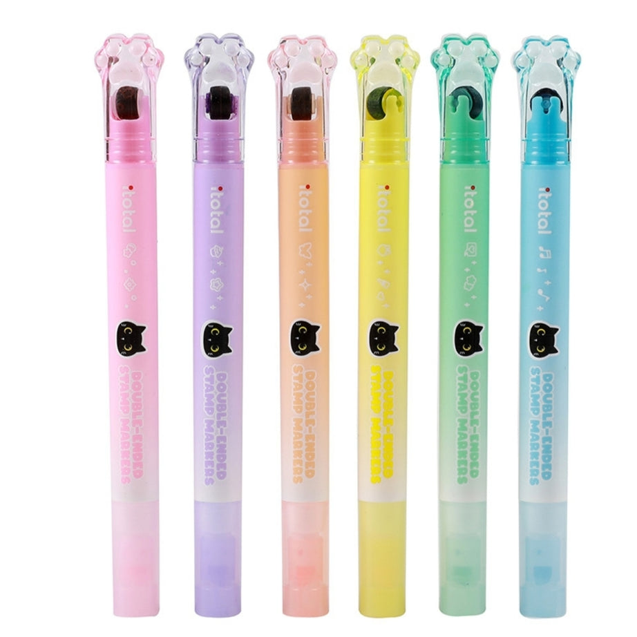 Sublinhador com Carimbo e Glitter Amarelo Itotal