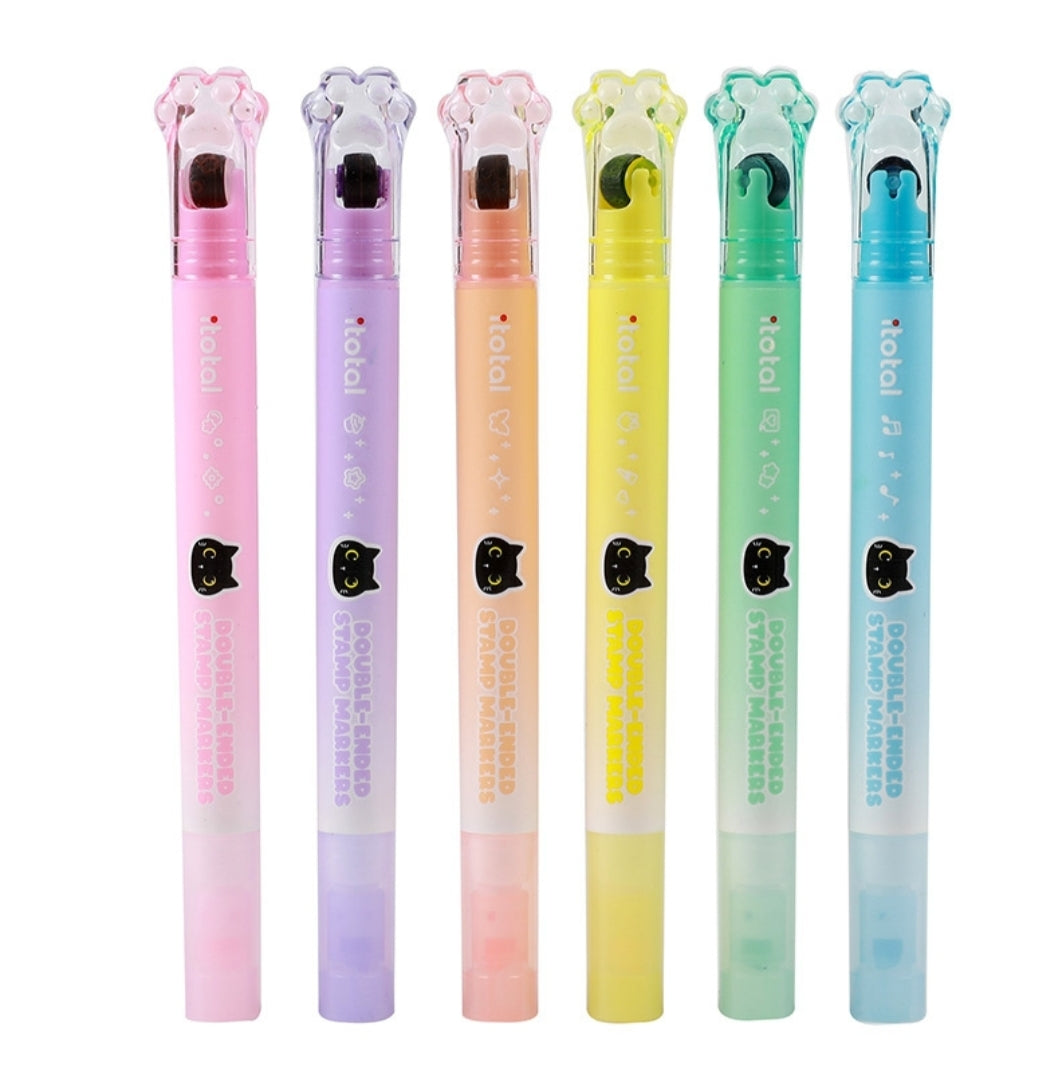 Sublinhador com Carimbo e Glitter Amarelo Itotal