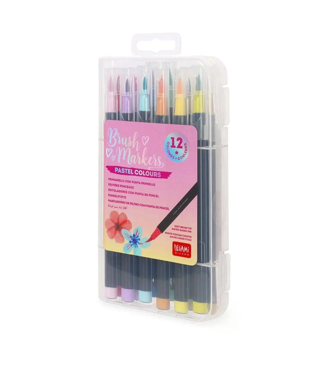 12 Brush Pens Cores Pastel Legami