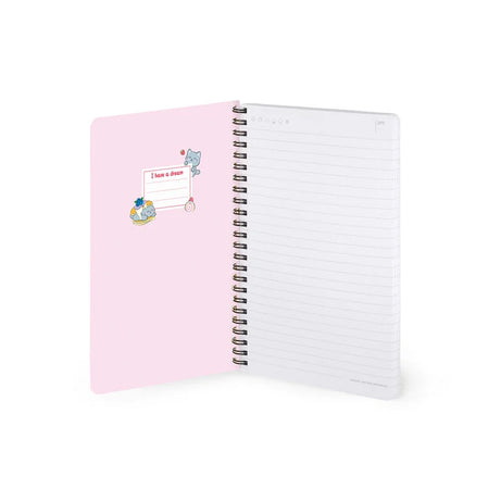 Caderno A5 em Espiral Pautado com Folha de Autocolantes Gato Legami