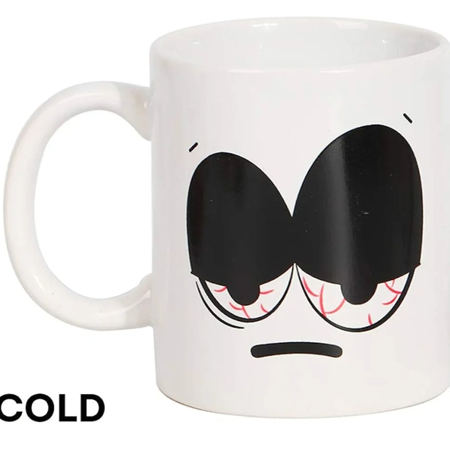 Caneca Olhos de Sono Troca Cor Quente e Frio