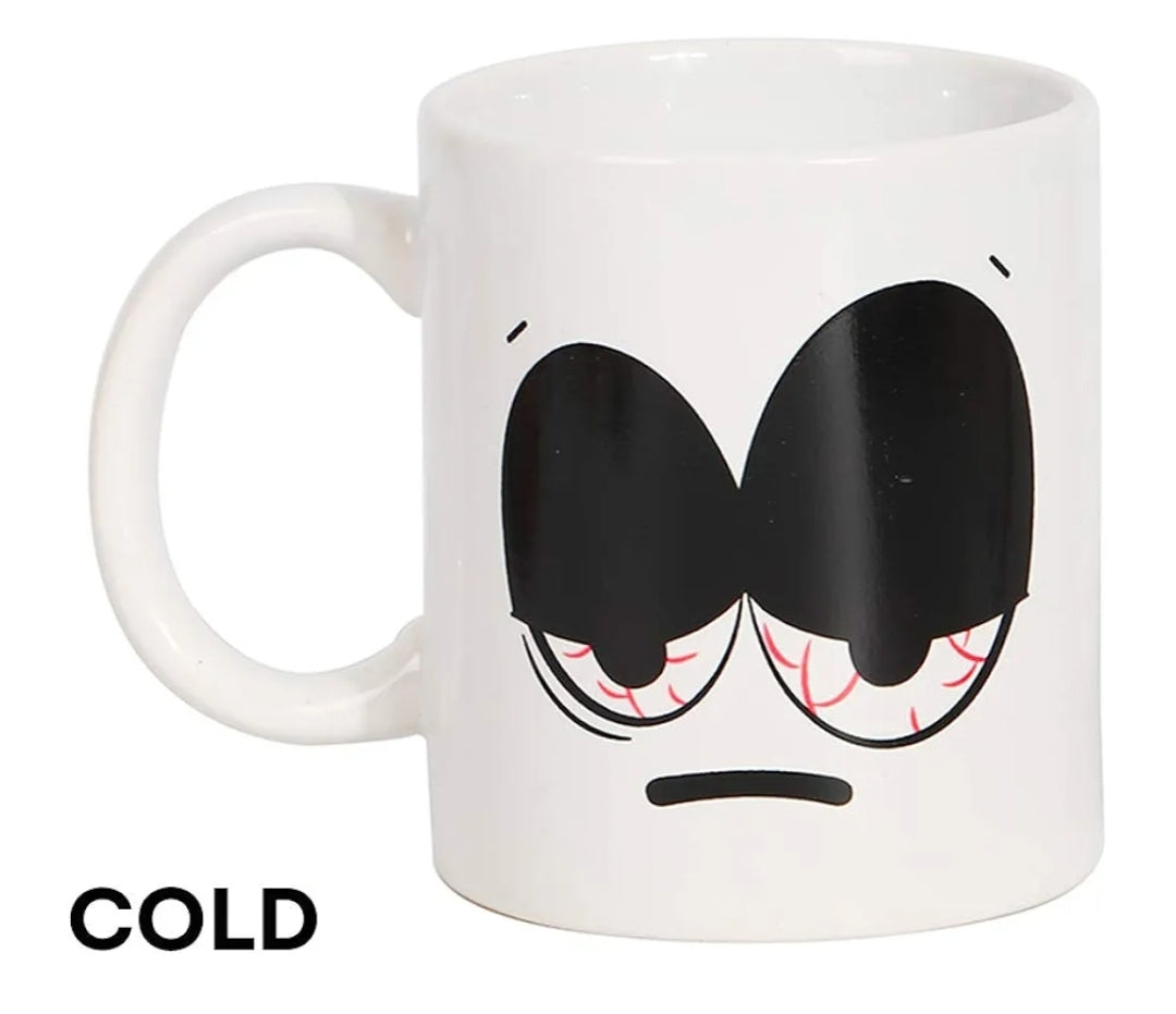 Caneca Olhos de Sono Troca Cor Quente e Frio