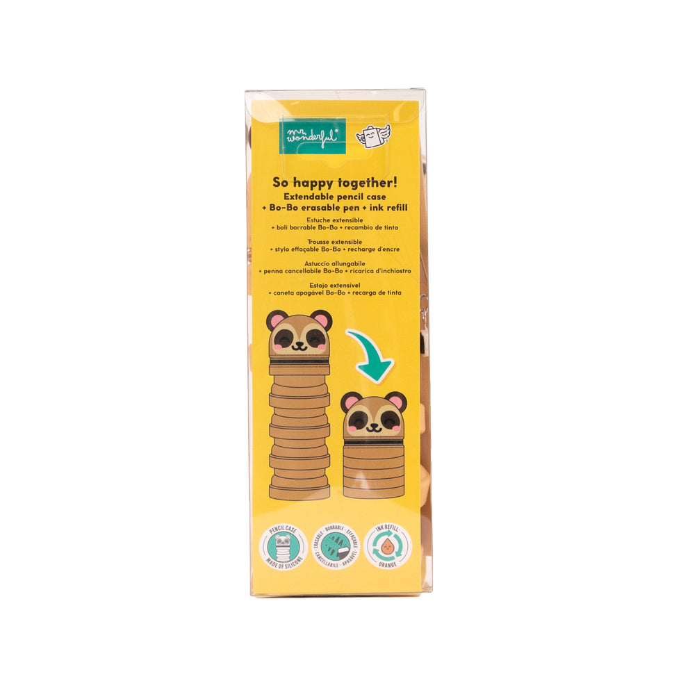 Estojo de Silicone Extensível Suricata com Caneta Apagável Suricata com Regarga Extra Mr.Wonderful