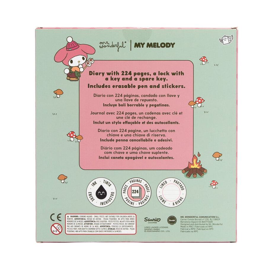 Diário Secreto + Caneta Apagável  My Melody Mr.Wonderful