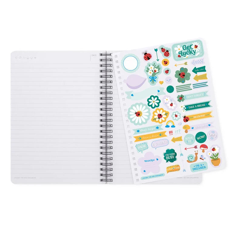 Caderno A5 em Espiral Pautado com Folha de Autocolantes Joaninha Legami