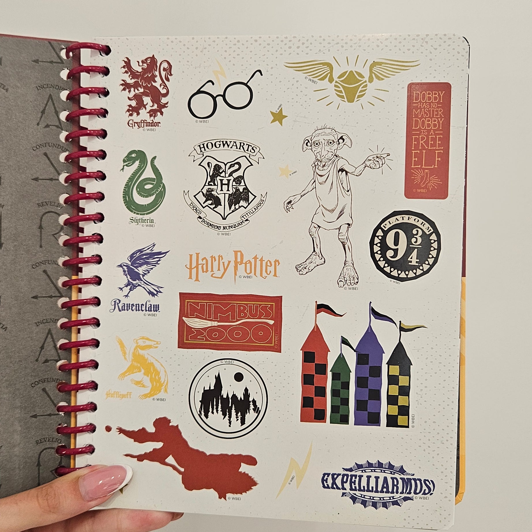 Caderno A5 em Espiral Quadriculado Harry Potter com Autocolantes e Envelope