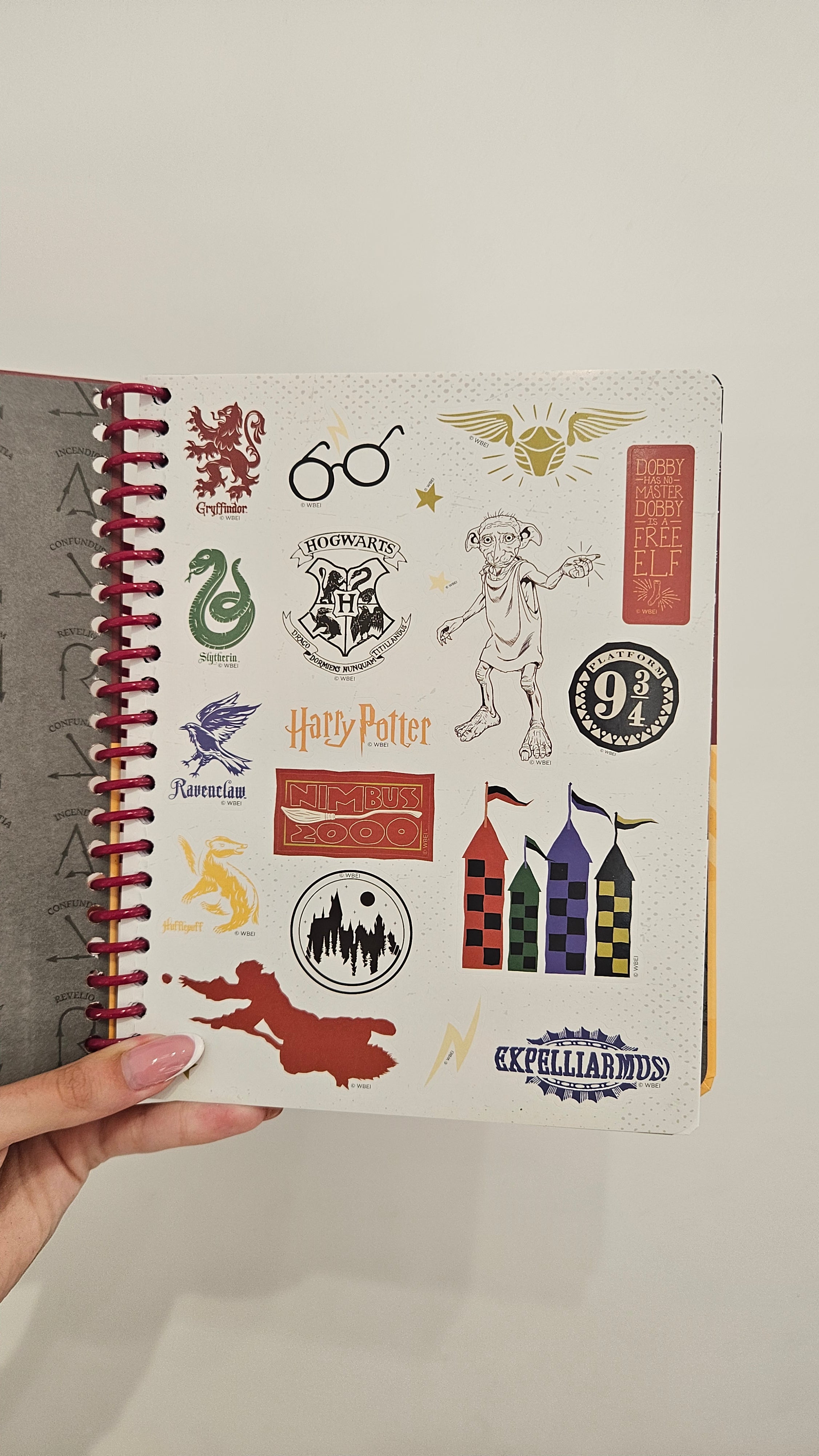 Caderno A5 em Espiral Quadriculado Harry Potter com Autocolantes e Envelope