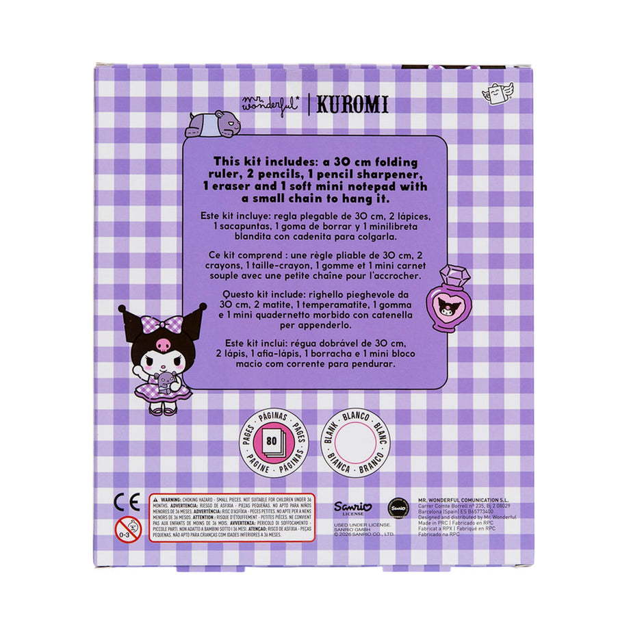 Conjunto Papelaria Kuromi Mr.Wonderful