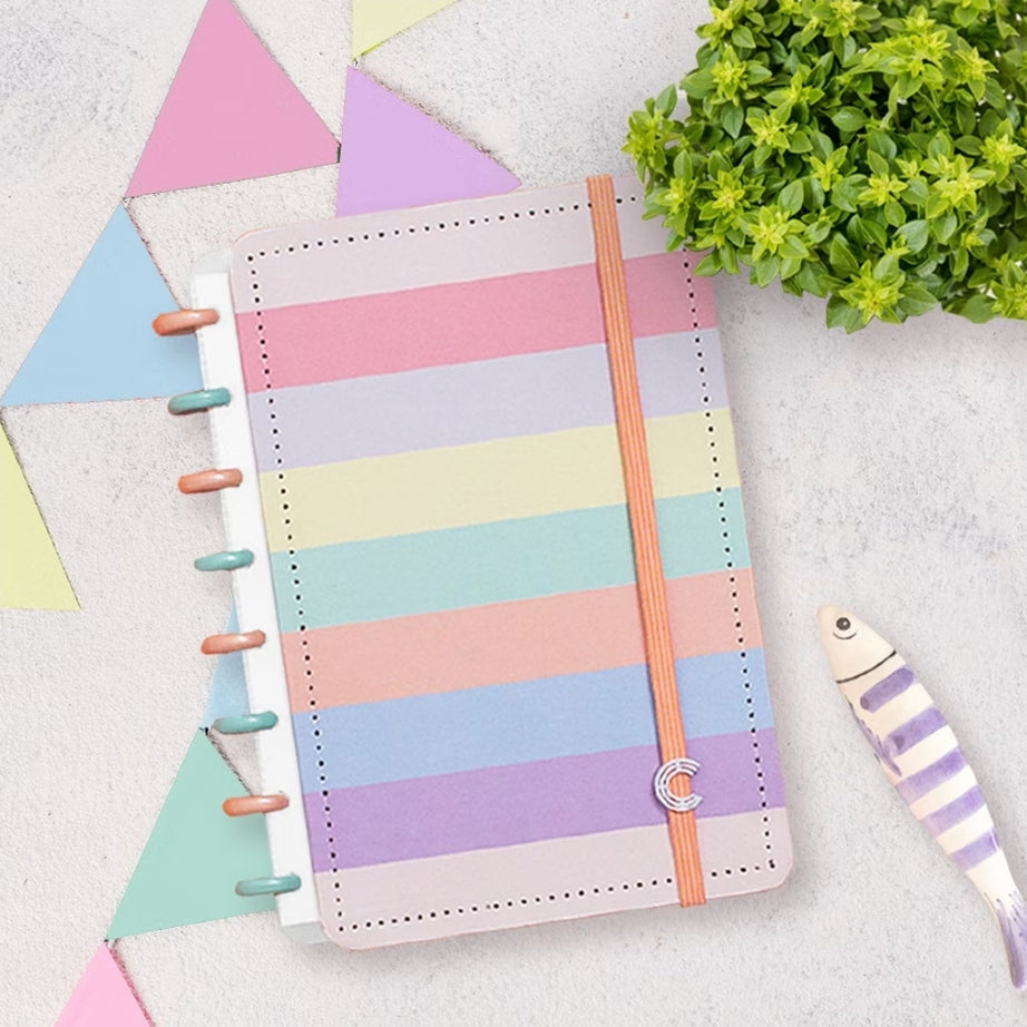 Caderno Inteligente  A5 Arco-íris Pastel