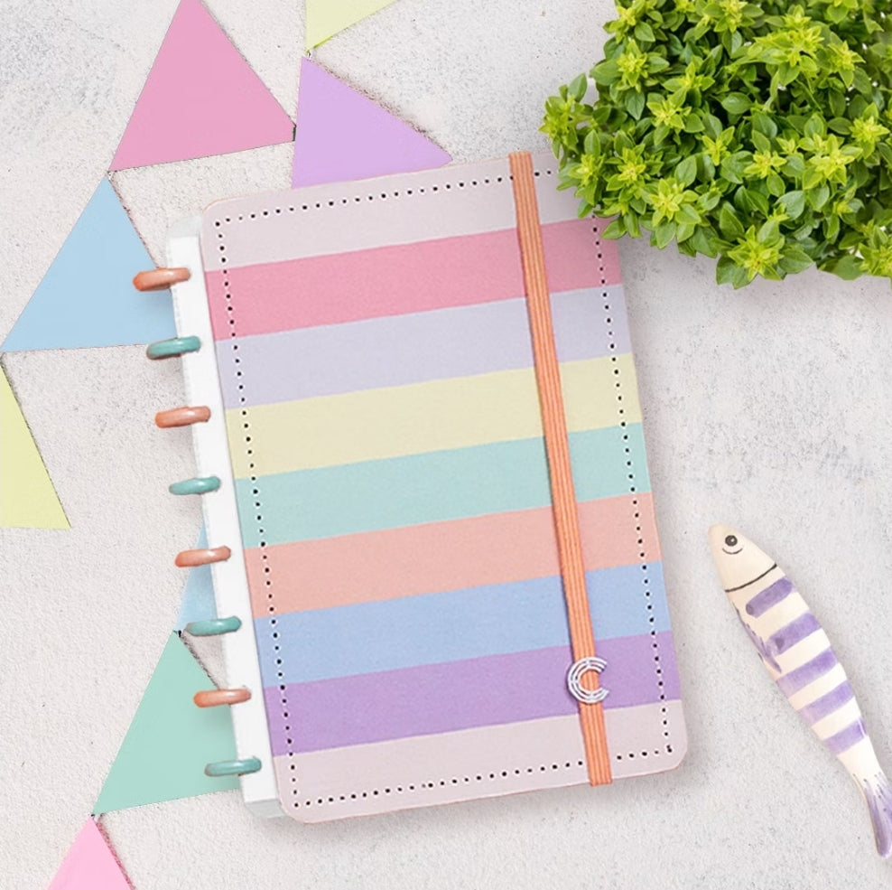 Caderno Inteligente  A5 Arco-íris Pastel