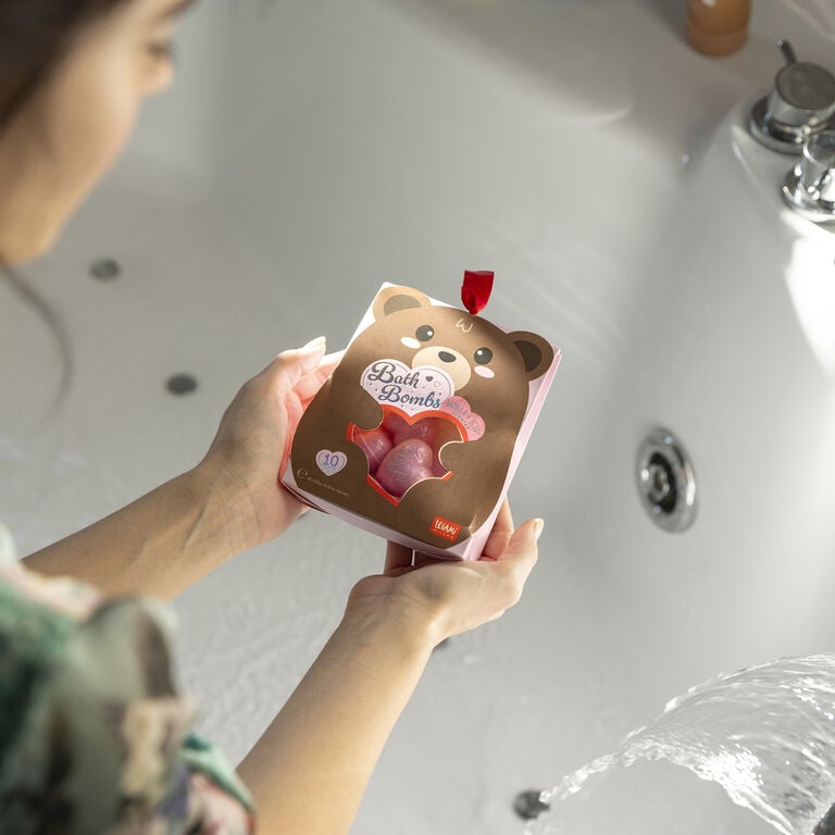 Conjunto de 10 Bombas de Banho Corações Legami