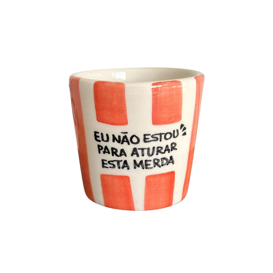 Copo Café "Eu Não Estou Para Aturar Esta Merda" e Marcador de Livros Listrados