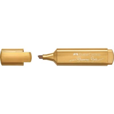Sublinhador Metálico Dourado Glamoroso com Glitter Faber-Castell