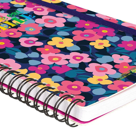 Caderno A5 em Espiral Pautado com Folha de Autocolantes Flores Legami