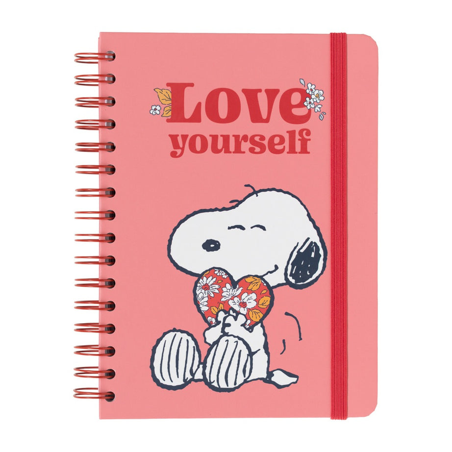Caderno A5 em Espiral Pautado Snoopy Love Yourself