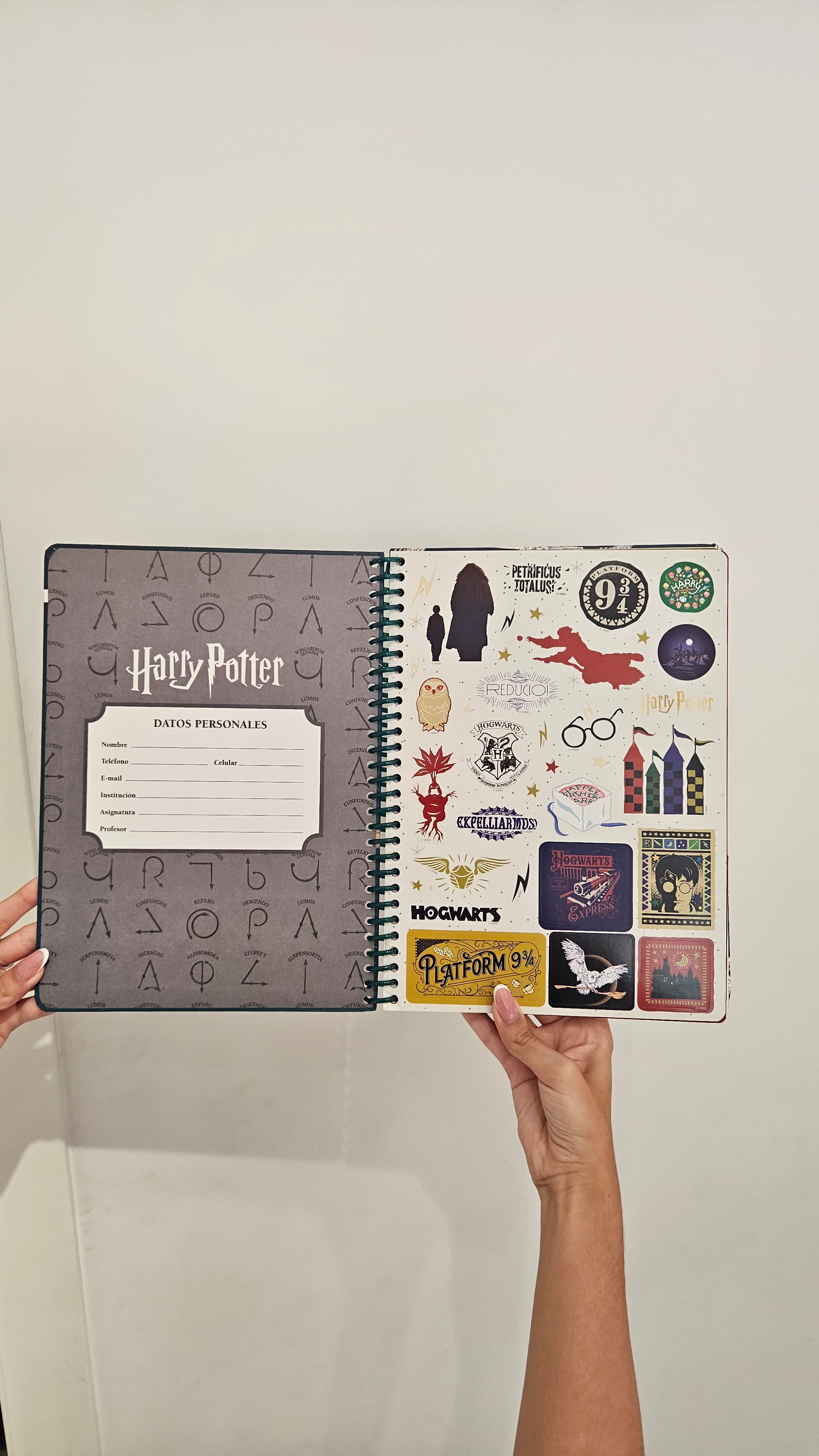 Caderno A4 em Espiral Quadriculado Harry Potter com Autocolantes e Envelope