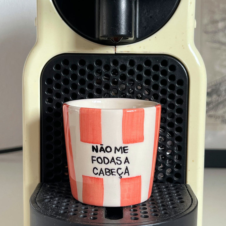 Copo Café "Não Me Fodas a Cabeça" e Marcador de Livros Listrados