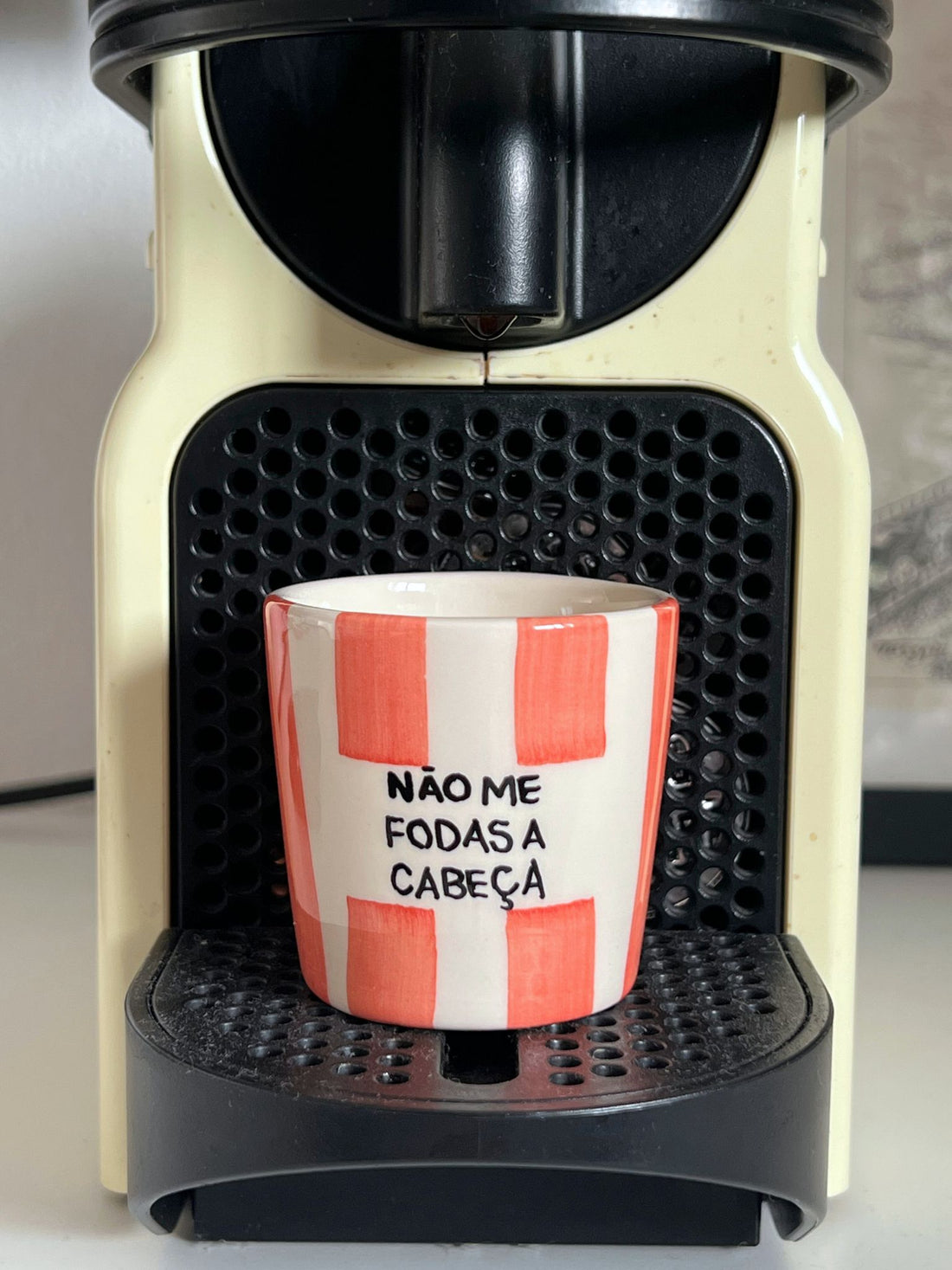 Copo Café "Não Me Fodas a Cabeça" e Marcador de Livros Listrados