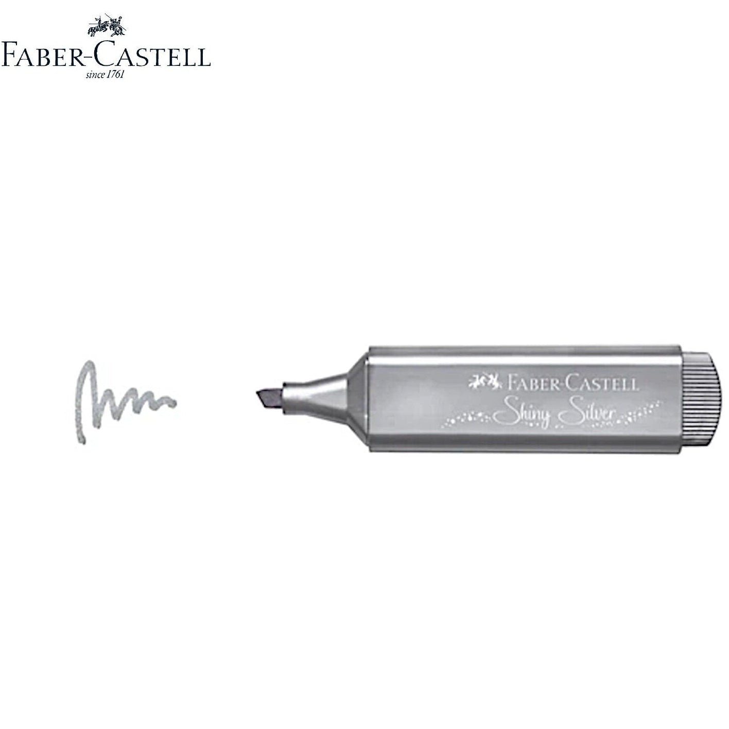 Sublinhador Metálico Prateado Brilhante com Glitter Faber-Castell