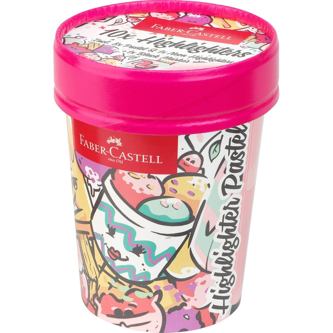 "Copo Gelado" com 10 Sublinhadores Tons Pastel Faber-Castell