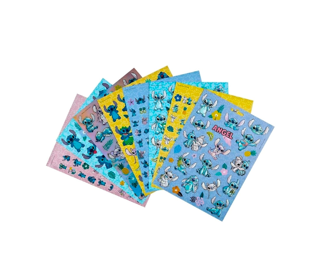 Bloco com 8 folhas de Autocolantes Stitch