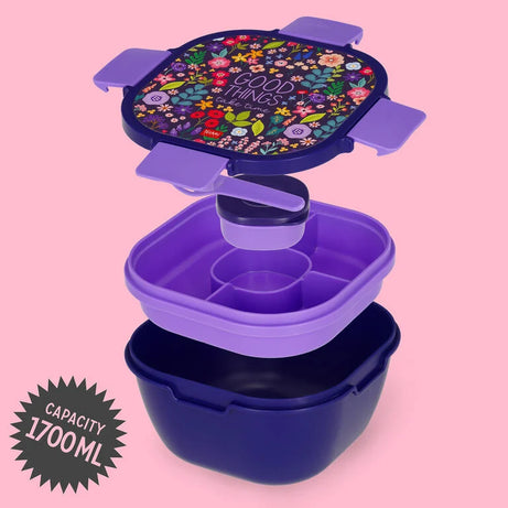 Caixa de Almoço (Bowl) com Divisórias Flores Legami