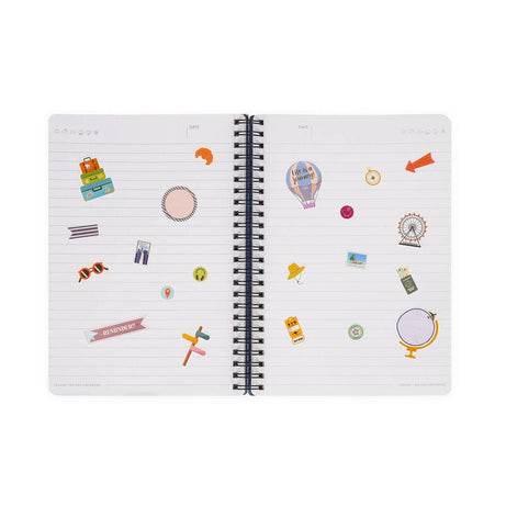 Caderno A5 Espiral Pautado Stickers Legami