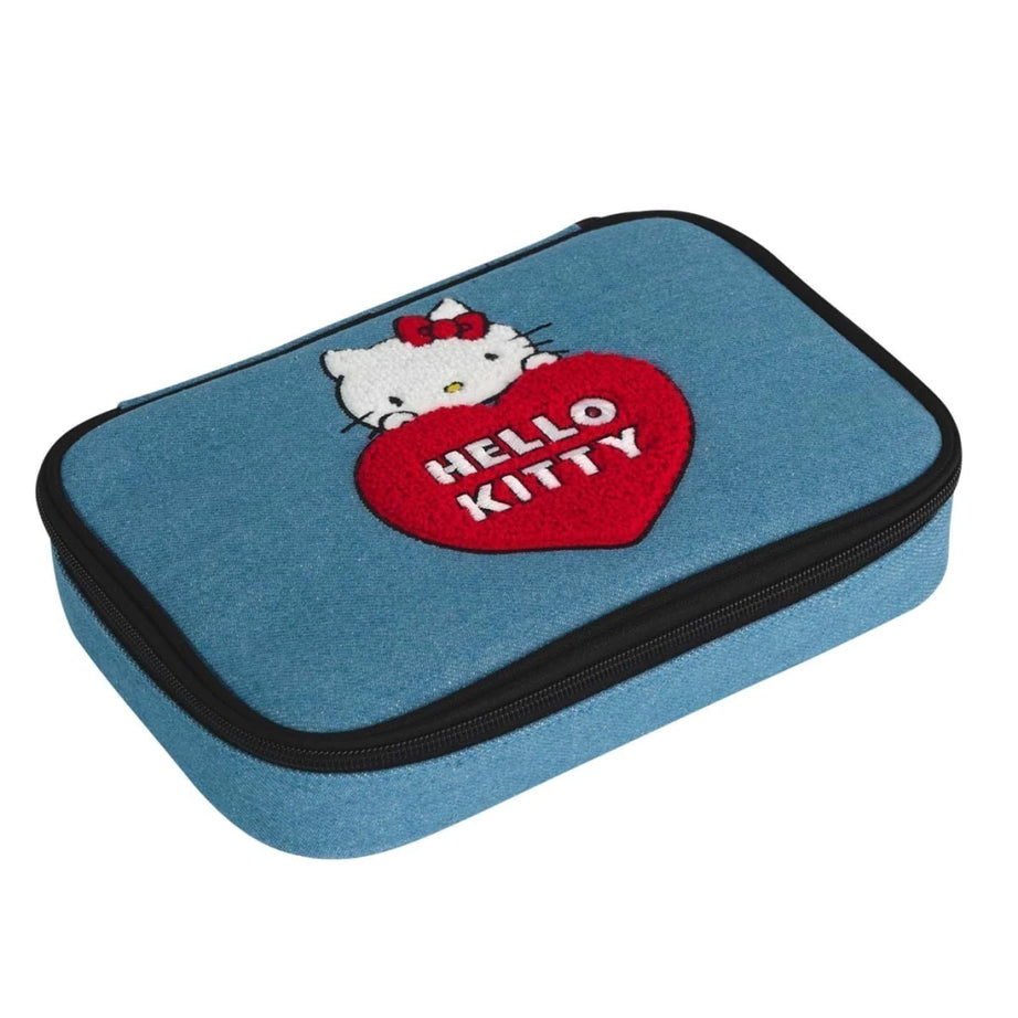 Estojo Grande Hello Kitty com Divisórias Interiores para Canetas
