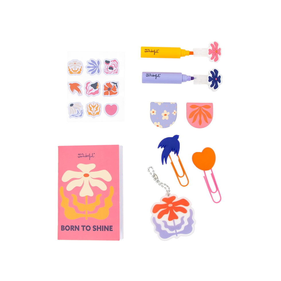Kit de Papelaria e para Decorar Agenda Mr.Wonderful "Born to Shine"
