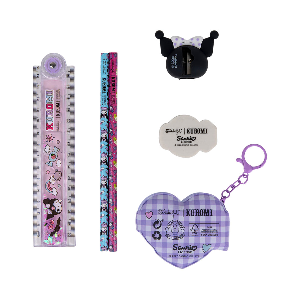 Conjunto Papelaria Kuromi Mr.Wonderful