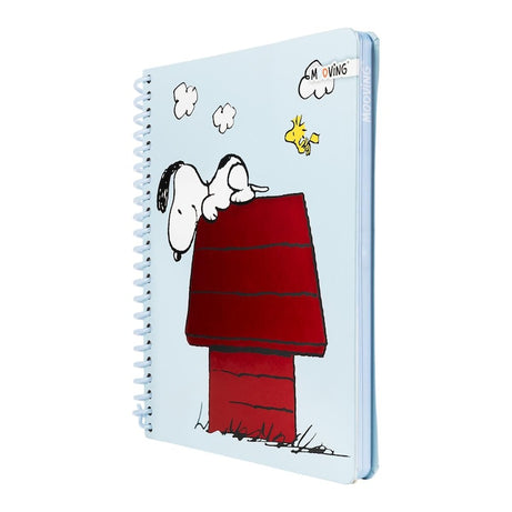Caderno A4 Snoopy Quadriculado em Espiral com Autocolantes e Envelope
