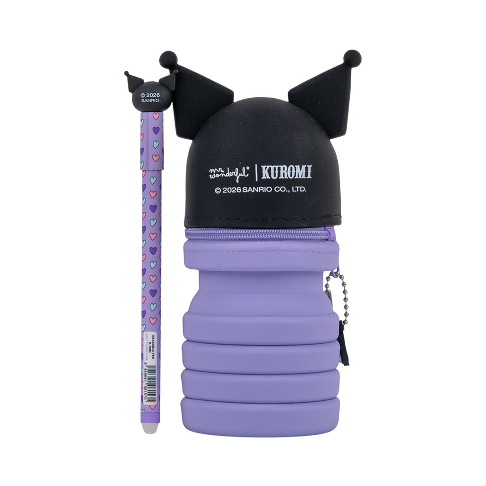 Estojo Extensível com Caneta Apagável Kuromi Mr.Wonderful