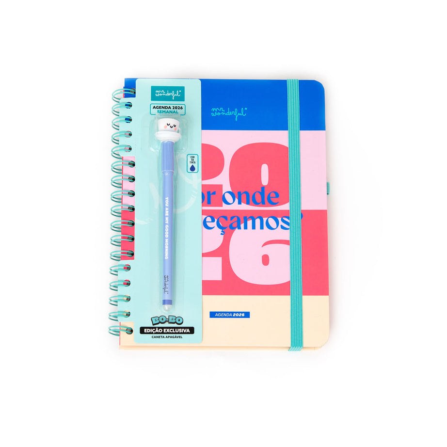 Agenda Semanal Mr.Wonderful 2026 - Por onde começamos? - Com Caneta Exclusiva