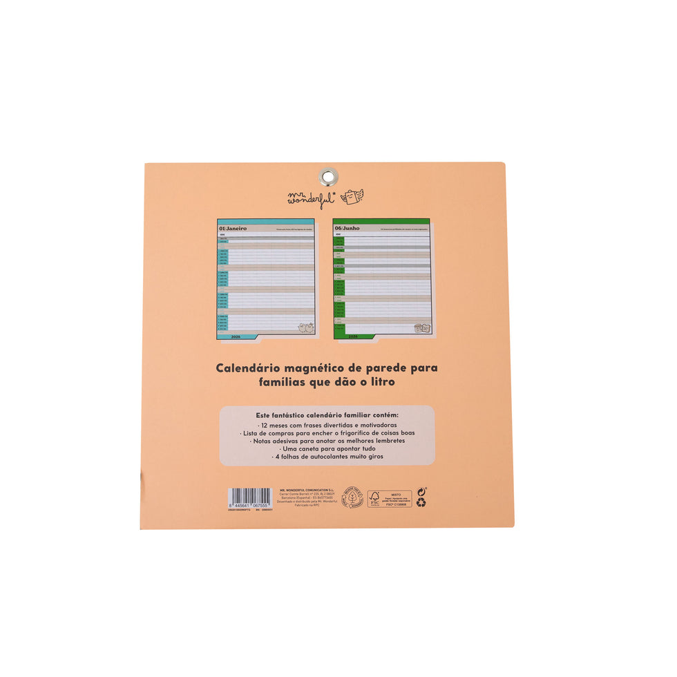 Calendário Magnético de Parede Mr.Wonderful 2026 - Uma versão melhor de nós