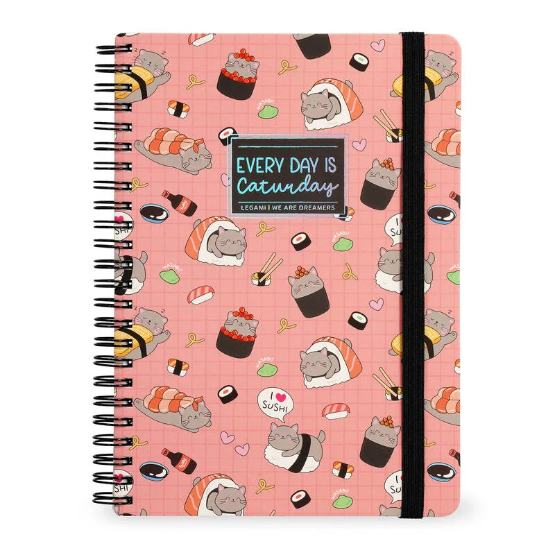 Caderno A4 Pautado Espiral Sushi Cat Legami