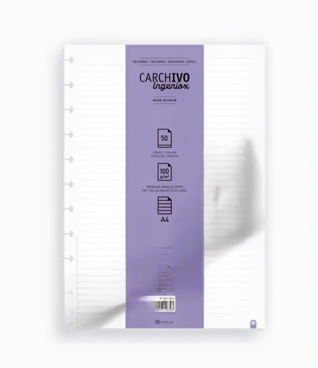 Recarga Folhas A4 Pautado Caderno Carchivo
