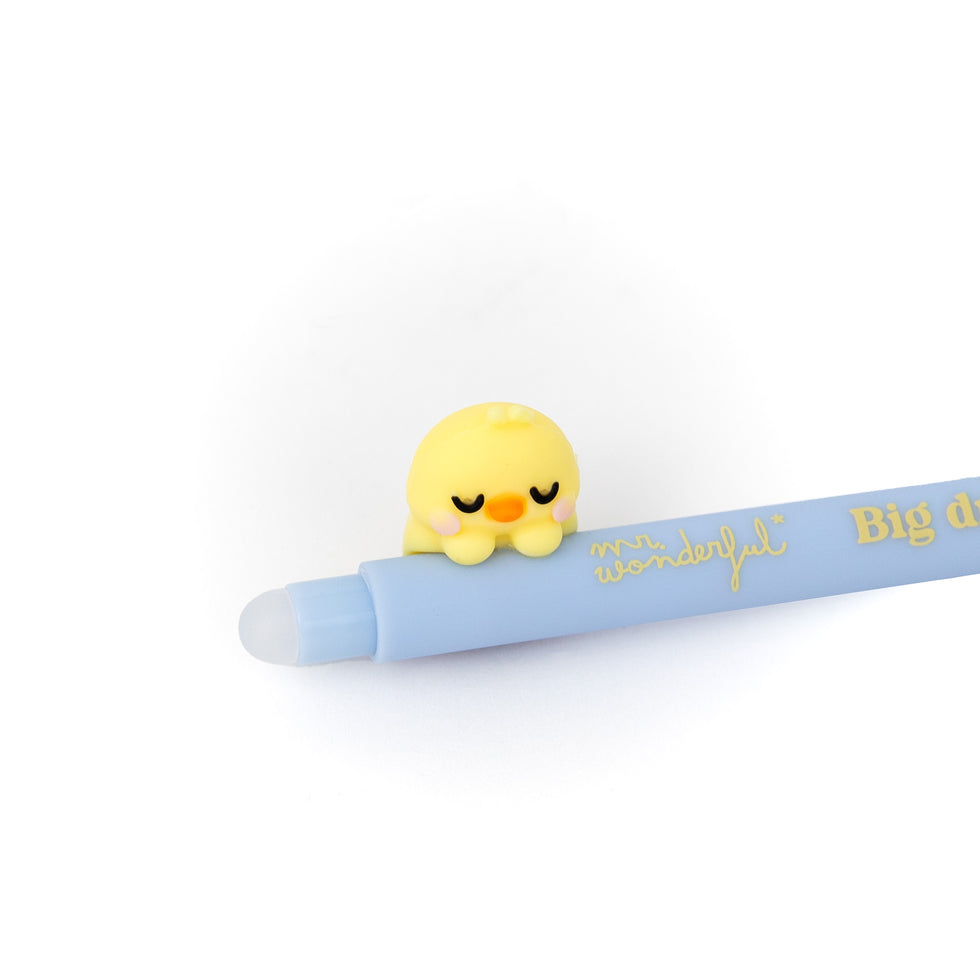 Caneta Apagável Pintainho Lazy "Big dreams, tiny effort" Mr.Wonderful